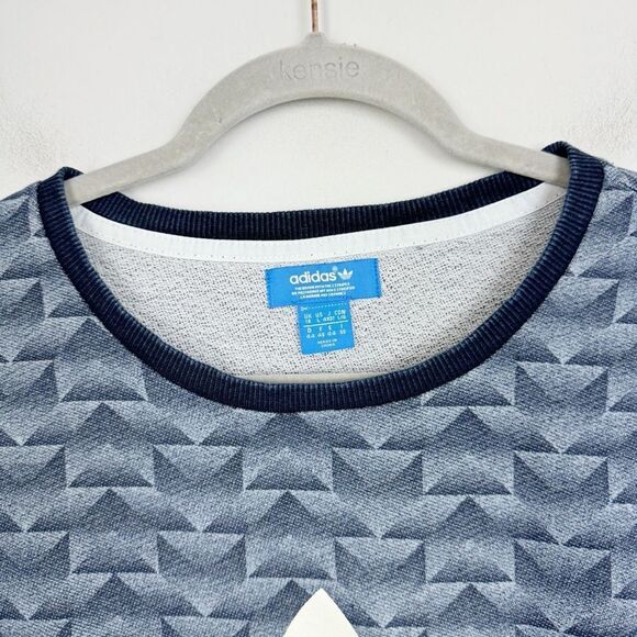 ADIDAS | Dark Blue Short Sleeve Sweatshirt Top Trefoil Logo Women’s Size Large - Picture 3 of 7